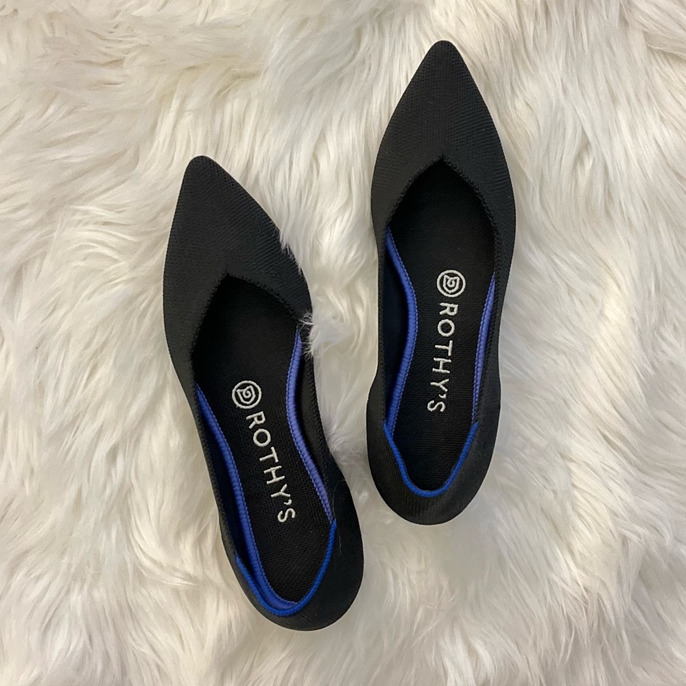 Rothy’s The Point Flat in Black Solid | MINT CONDITION | Worn twice